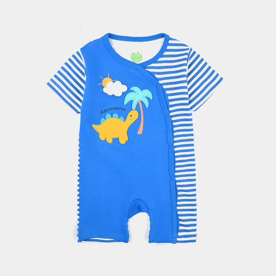 Infant Boys Cotton Interlock Romper-Dir.Blue