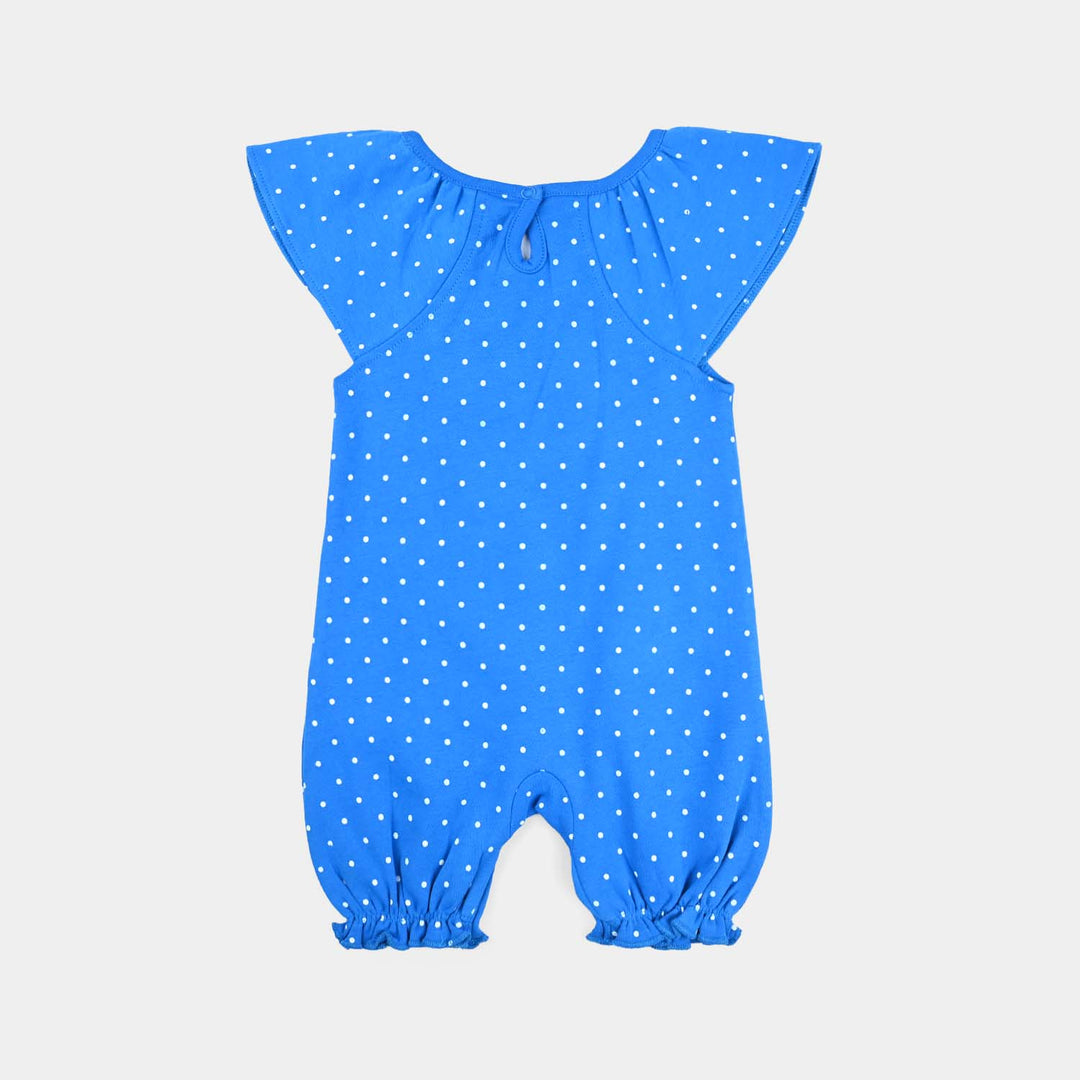 Infant Girls Cotton Interlock Knitted Romper One Of A Kind-Dir.Blue