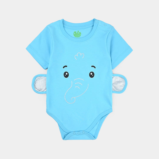 Infant Boys Cotton Interlock Knitted Romper Elephant