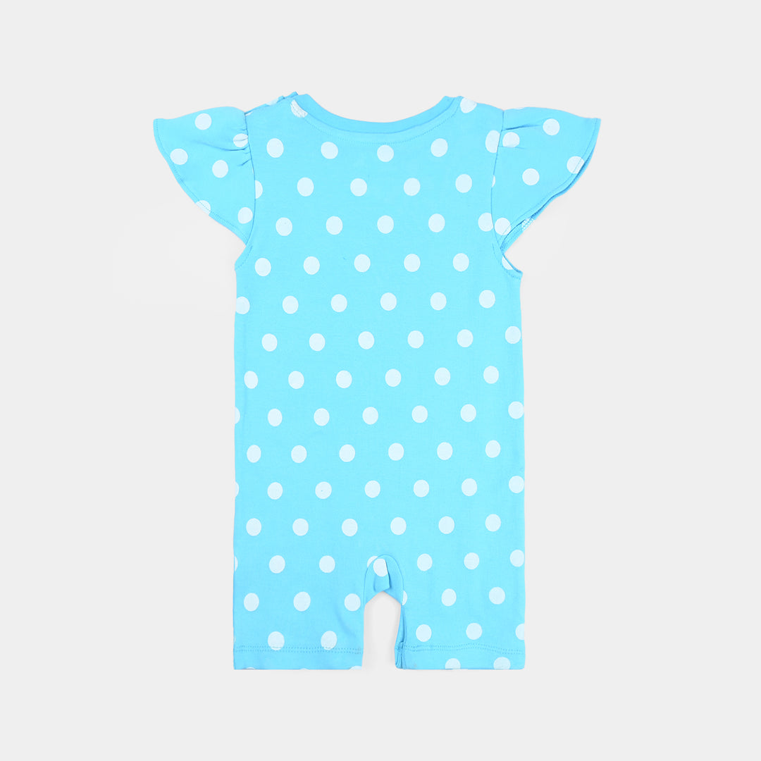 Infant Girls Cotton Interlock Knitted Romper-Dir Blue