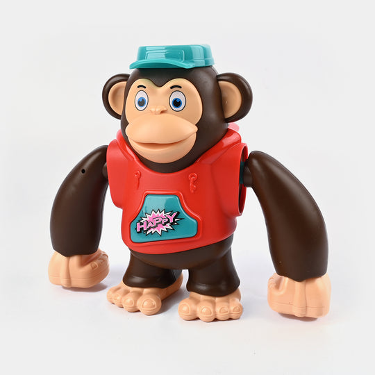 Dancing Walking Musical Monkey Toy-Red