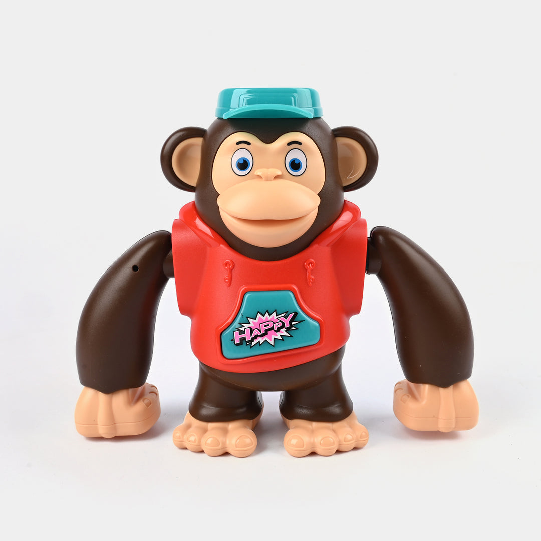 Dancing Walking Musical Monkey Toy-Red