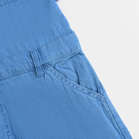 Girls Denim rigid Dungaree Cutest-Light Blue