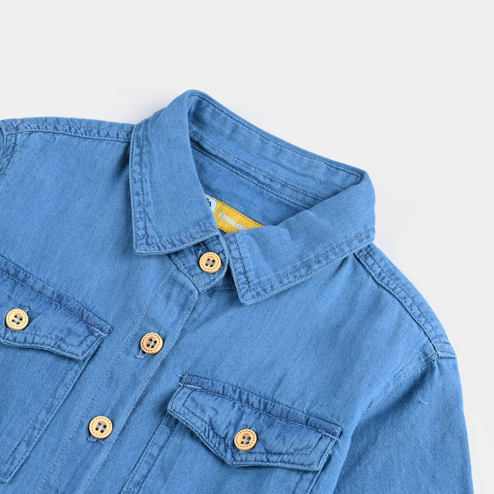 Girls Denim rigid Dungaree Cutest-Light Blue