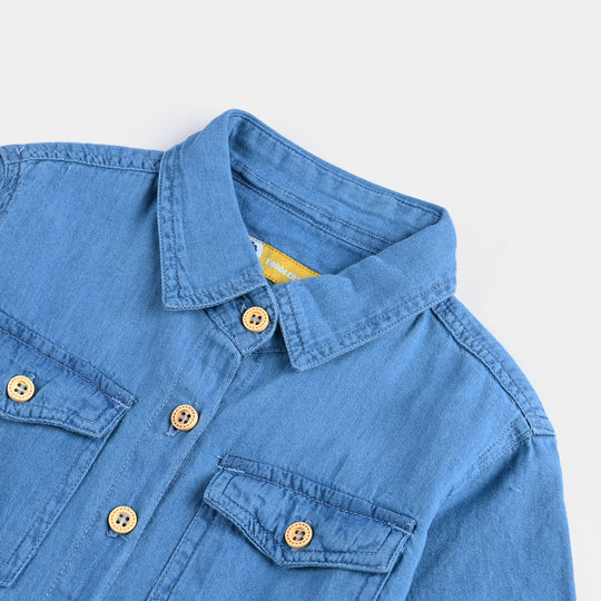 Girls Denim rigid Dungaree Cutest-Light Blue
