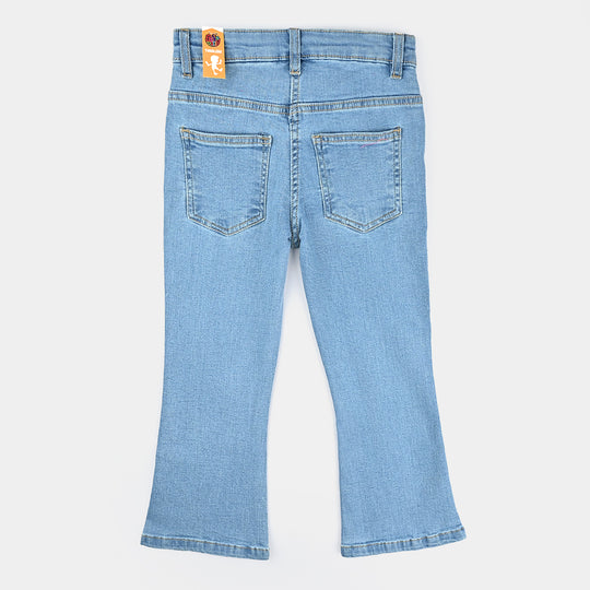 Girls Denim Stretch Pant Princess-LIGHT BLUE