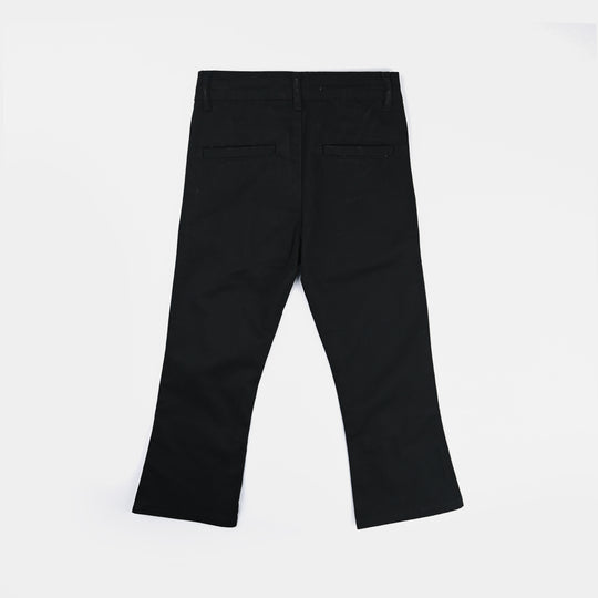 Girls Cotton Pant Studs Line-BLACK