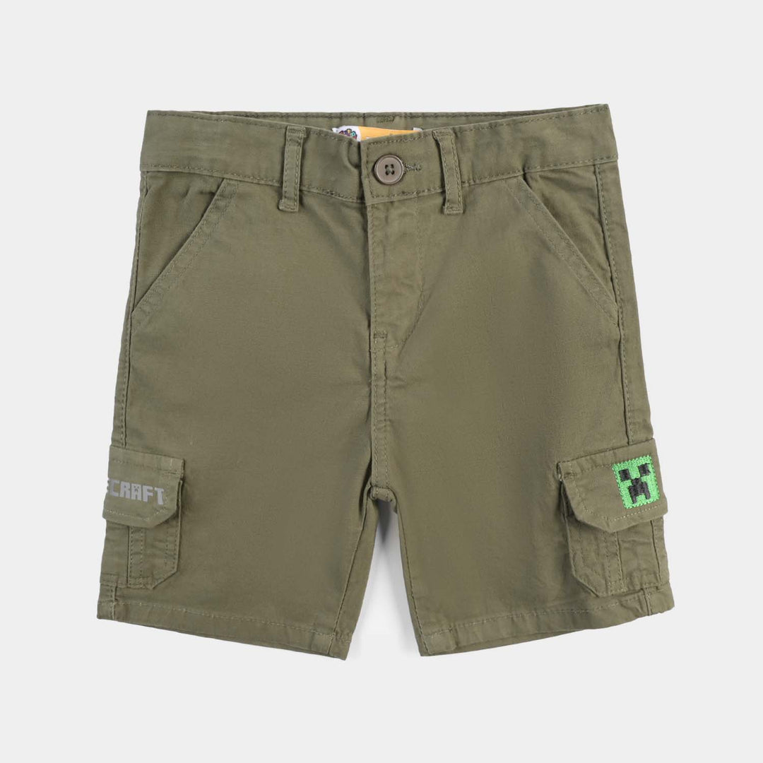 Boys Cotton Twill Short-Olive green