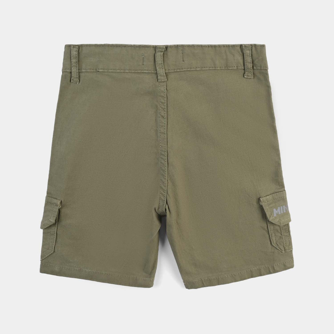 Boys Cotton Twill Short-Olive green