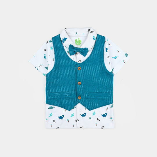 Infant Boys Cotton Interlock Formal 2 Piece-Blue