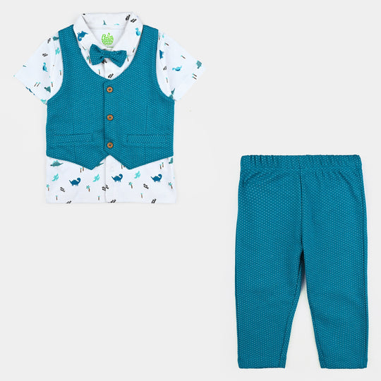 Infant Boys Cotton Interlock Formal 2 Piece-Blue