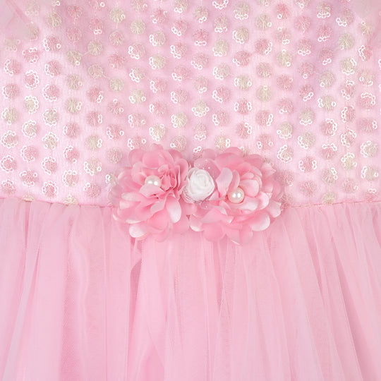 Girl Net Fancy Frock Dreamy-Pink