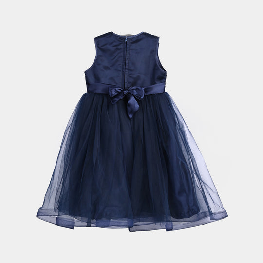 Girl Sequence Fancy Frock Glow-B-Navy Blue