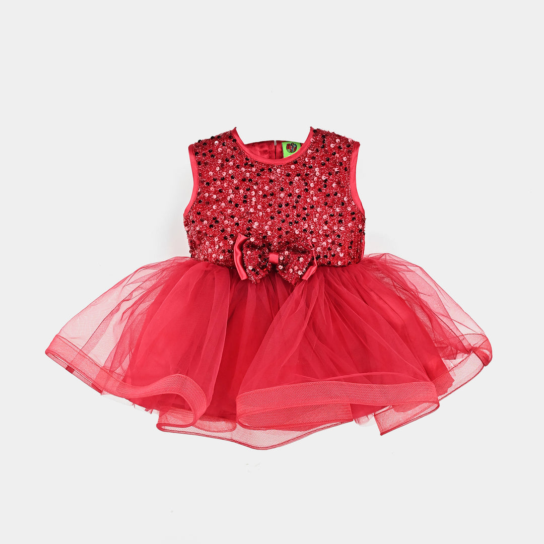 Infant Girl Fancy Frock Glow-MAROON