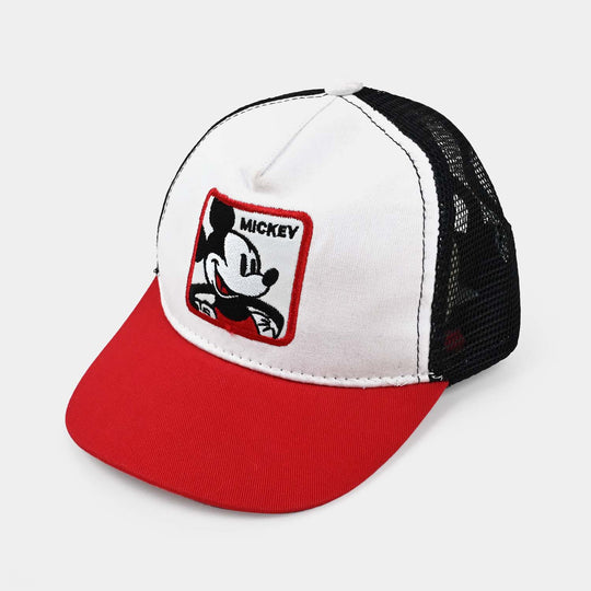 Kids Cotton Twill Cap-White/Red