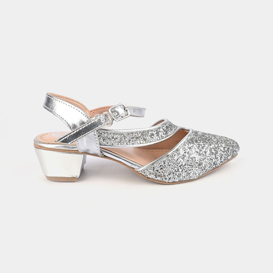 Girls Pumps Heels 456-84-SILVER