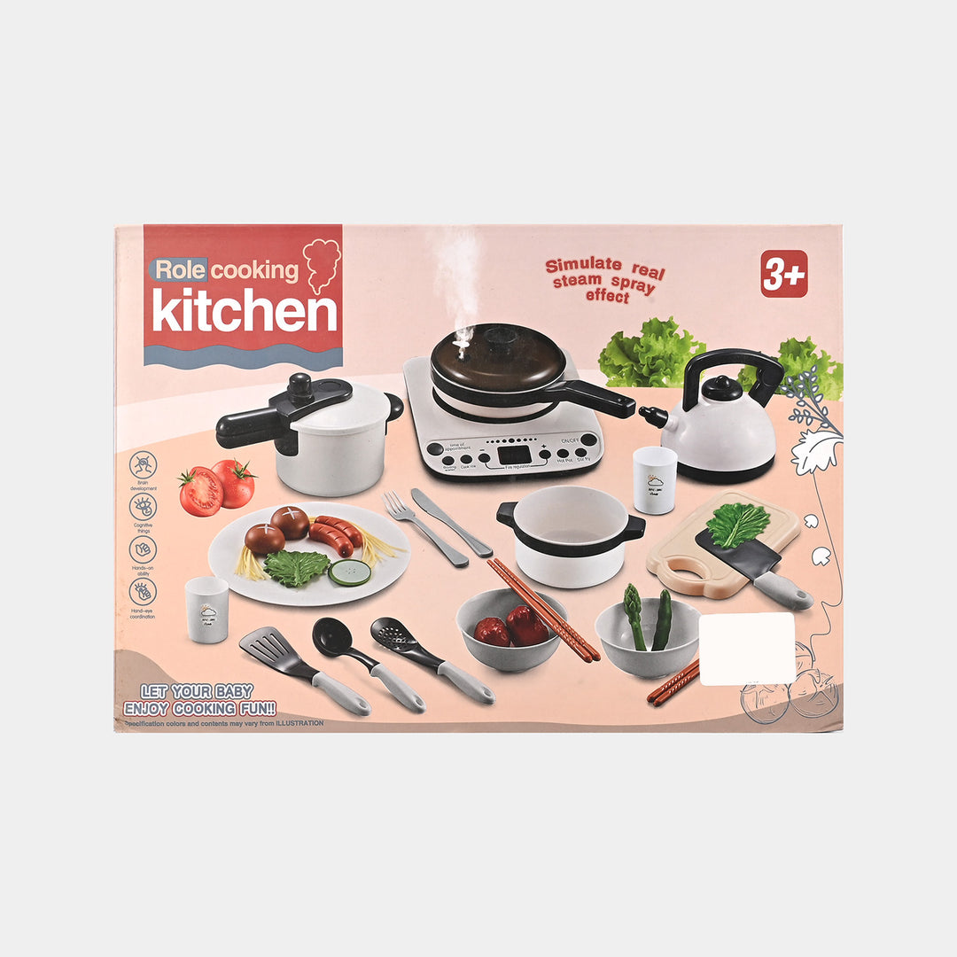 Spray Induction Cooker & Kitchen Set With Food