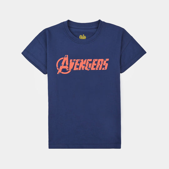 Boys Cotton Jersey T-Shirt H/S-Navy Blue