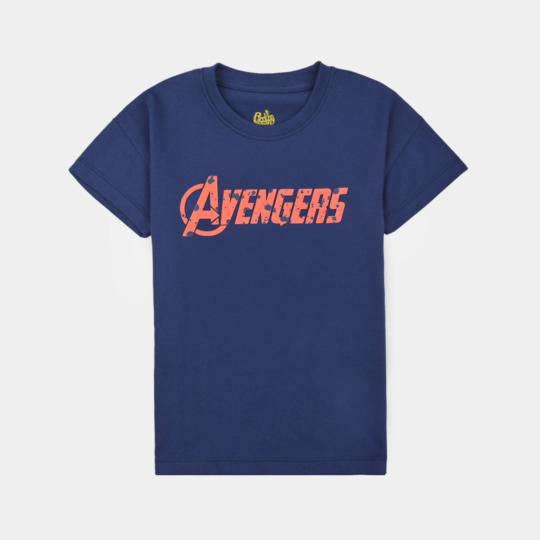 Boys Cotton Jersey T-Shirt H/S-Navy Blue