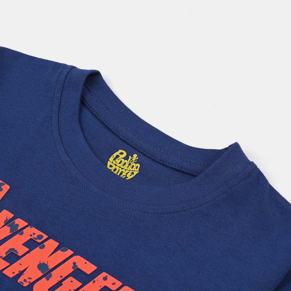 Boys Cotton Jersey T-Shirt H/S-Navy Blue