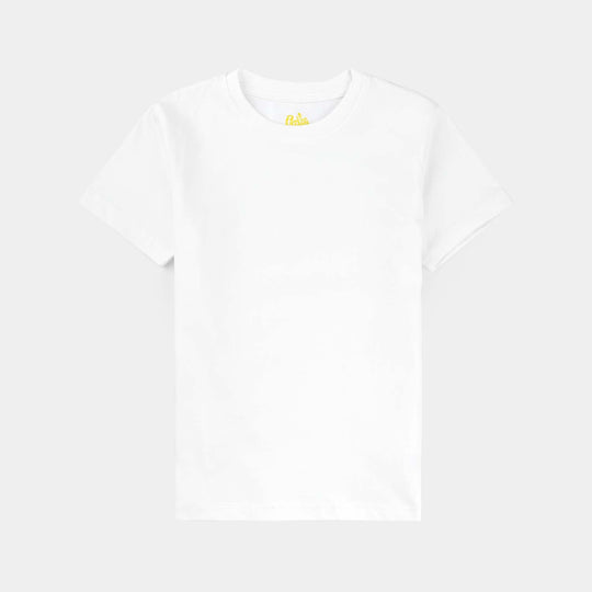 Boys Lycra Jersey BASIC T-SHIRT-White