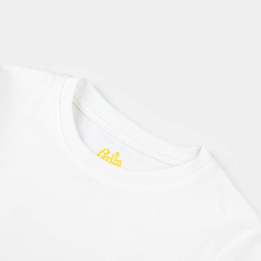 Boys Lycra Jersey BASIC T-SHIRT-White