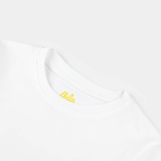 Boys Lycra Jersey BASIC T-SHIRT-White