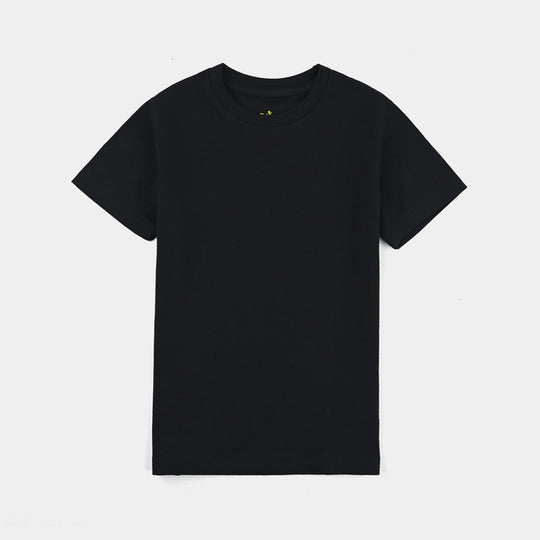 Boys Lycra Jersey BASIC T-SHIRT JET BLACK-Jet Black