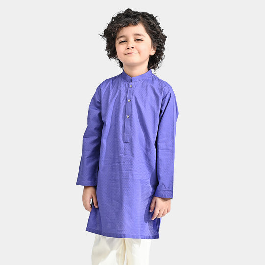 Boys Cotton Basic Kurta (Blended Square)-Purple