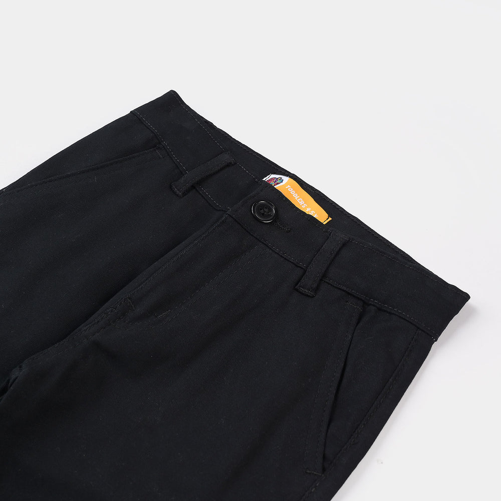 Boys Cotton Basic Pant-Jet Black