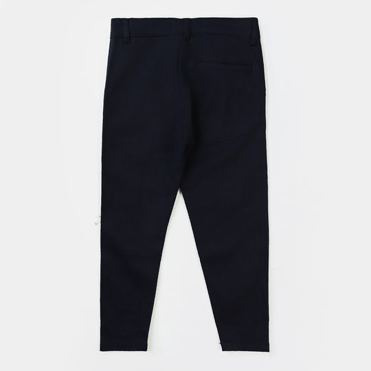 Boys Cotton Basic Pant-Jet Black