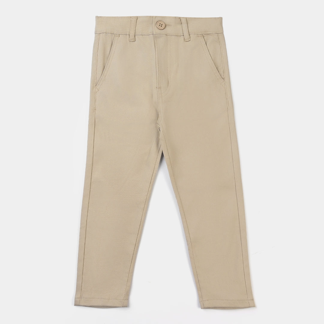 Boys Cotton Twill Basic Pant-Sand