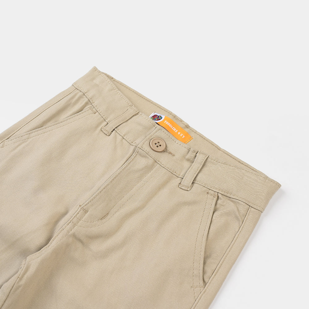 Boys Cotton Twill Basic Pant-Sand