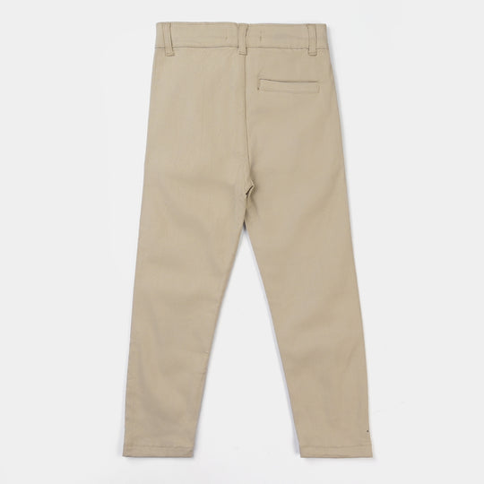 Boys Cotton Twill Basic Pant-Sand