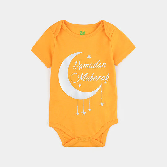 Infant Unisex Cotton Interlock Romper Best Ramadan Mubarak-Citrus