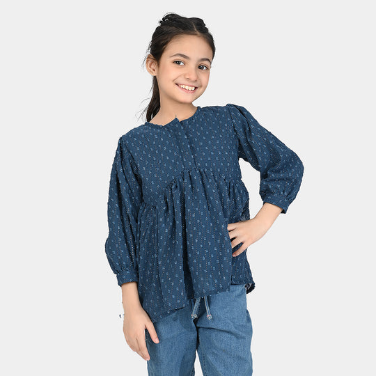 Girls Chiffon Casual Top Galaxy-Blue