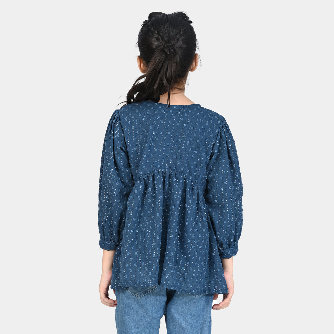 Girls Chiffon Casual Top Galaxy-Blue