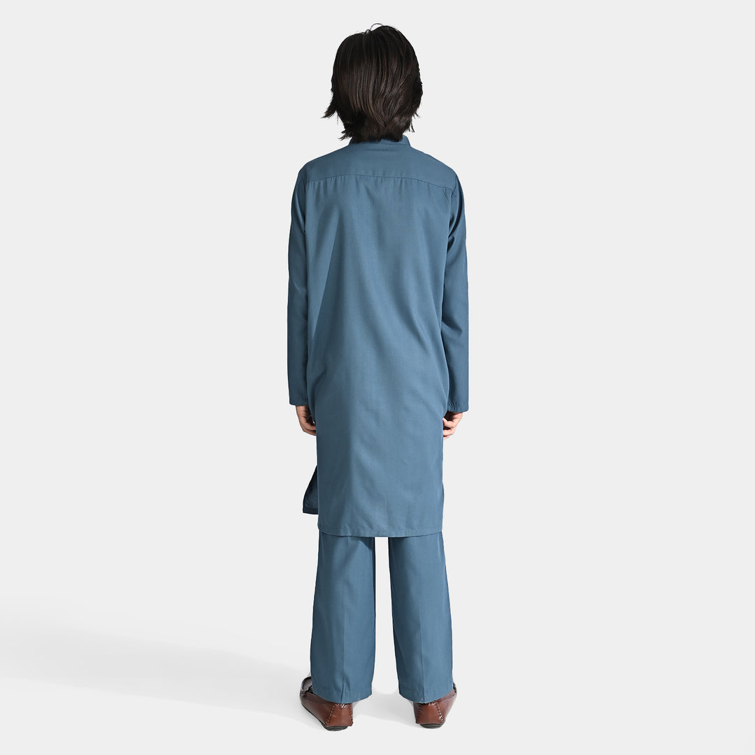 Boys Cotton Shalwar Suit (Contract Pipping)-Teal