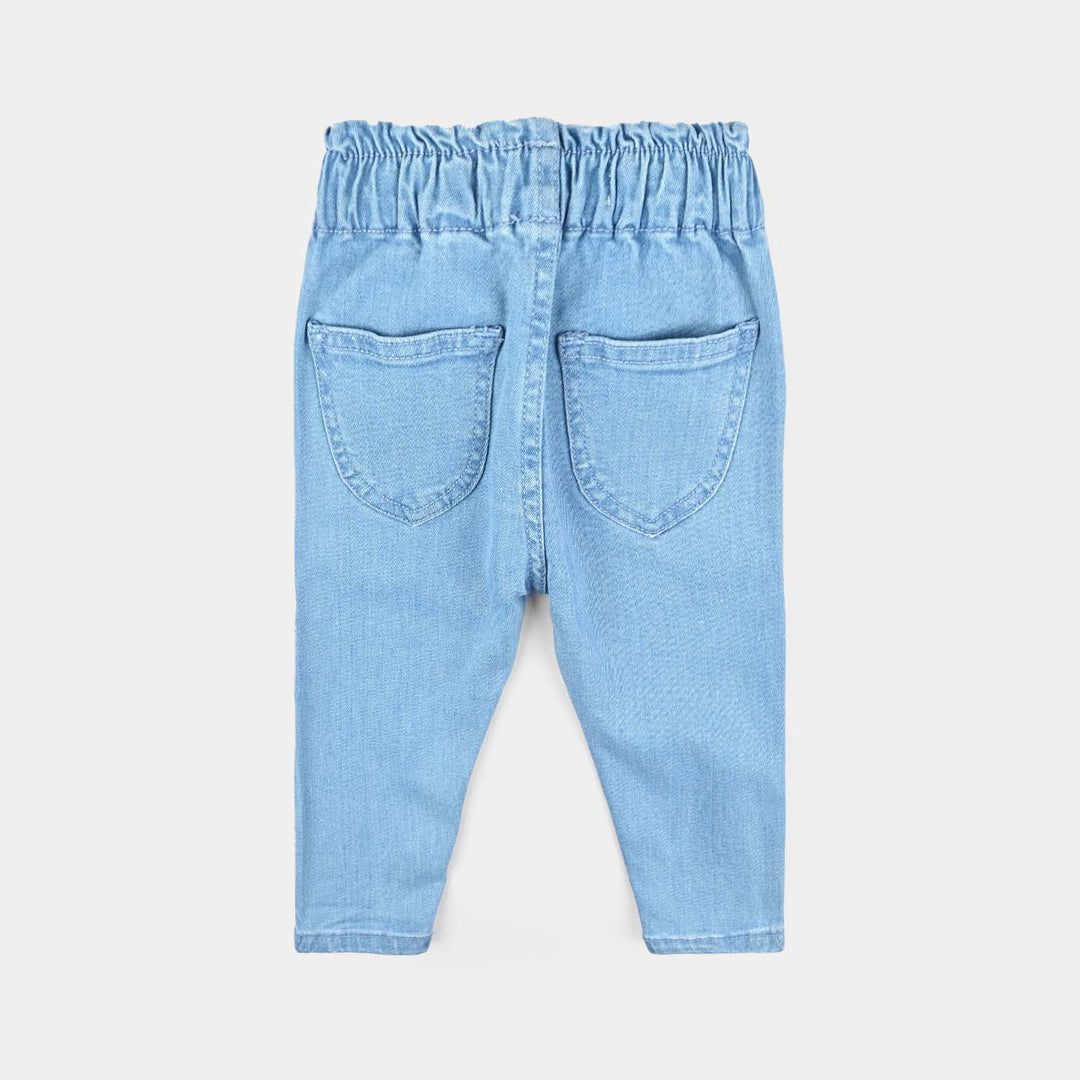 Infant Girls Denim Stretch Pant-Ice Blue