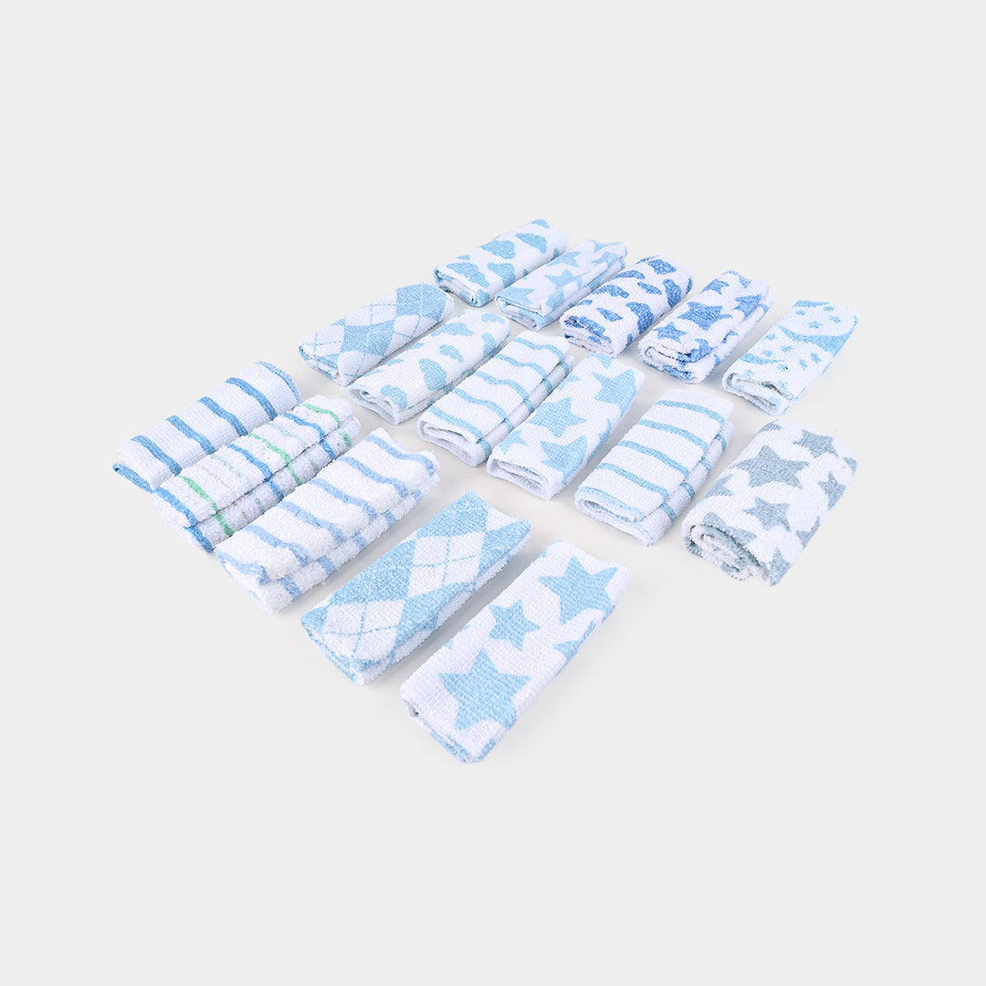 16PCS BABY FACE TOWEL - blue