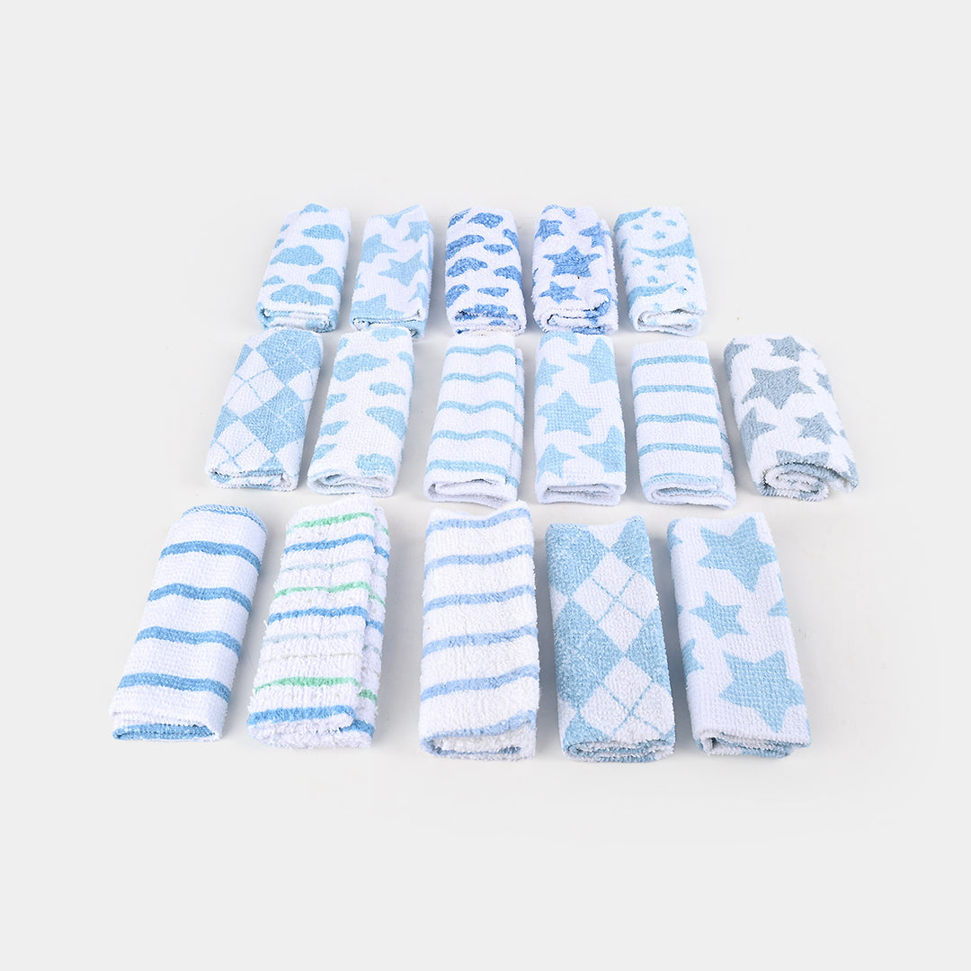 16PCS BABY FACE TOWEL - blue