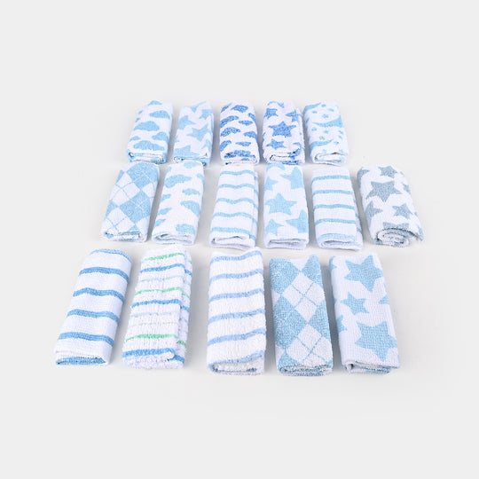 16PCS BABY FACE TOWEL - blue