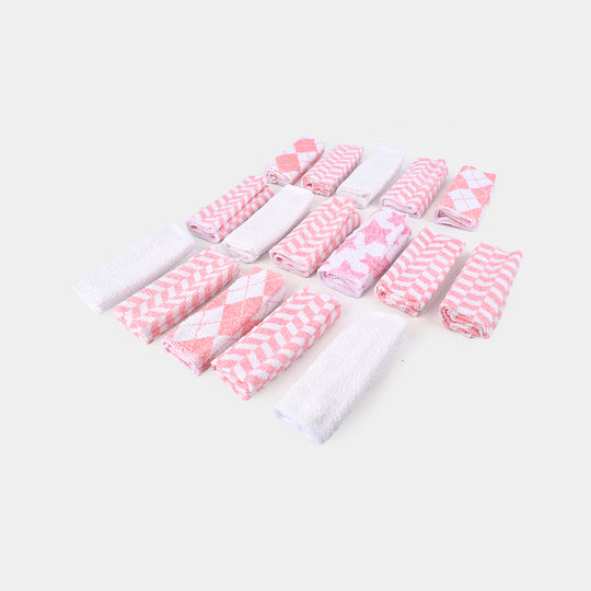 16PCS BABY FACE TOWEL - pink