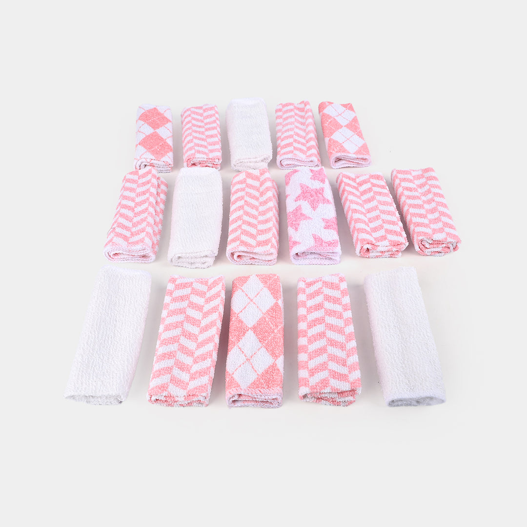 16PCS BABY FACE TOWEL - pink