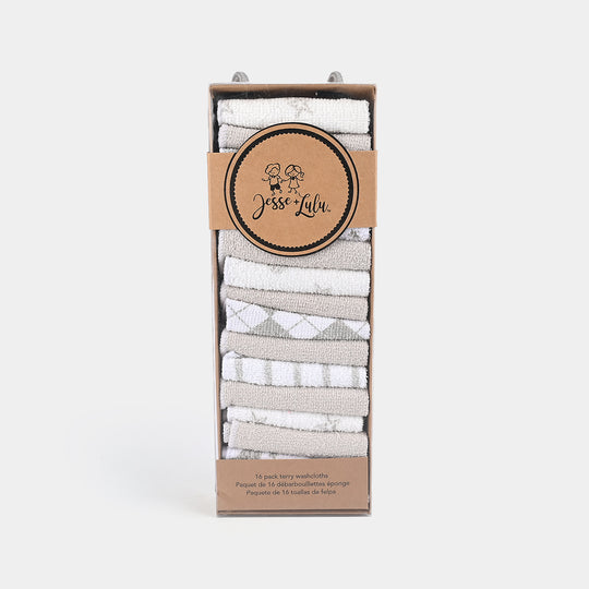 16PCS BABY FACE TOWEL - gray