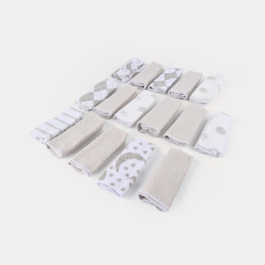 16PCS BABY FACE TOWEL - gray