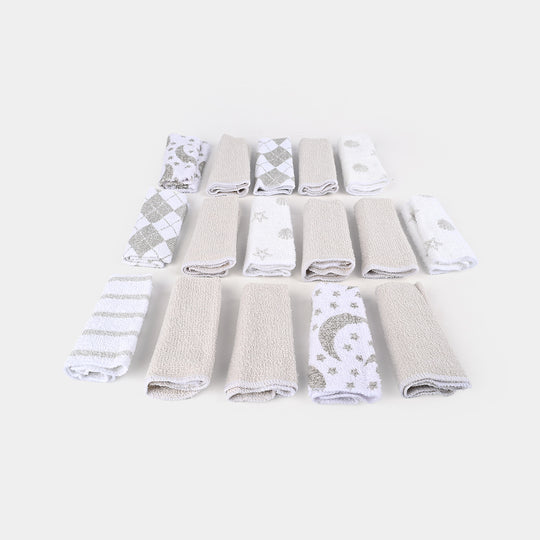 16PCS BABY FACE TOWEL - gray