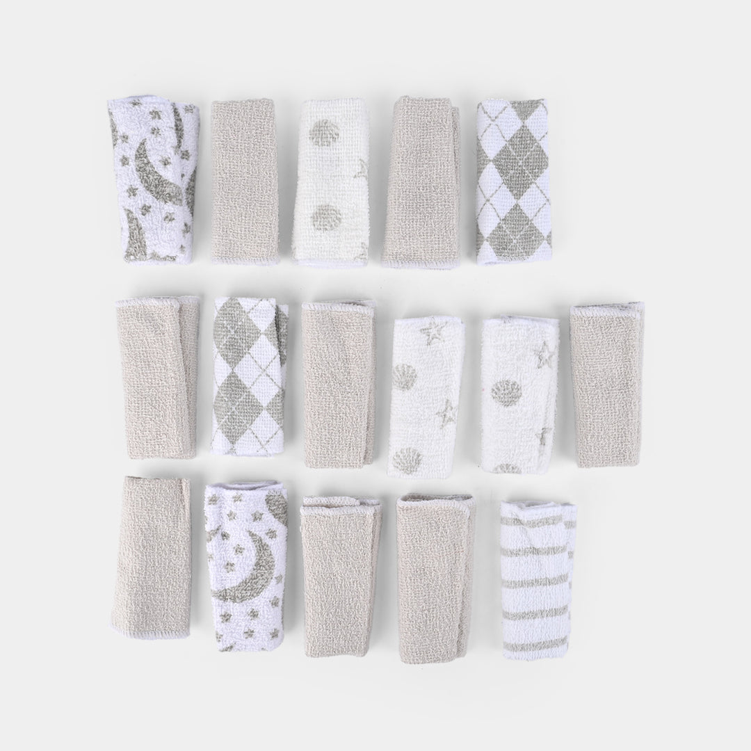 16PCS BABY FACE TOWEL - gray