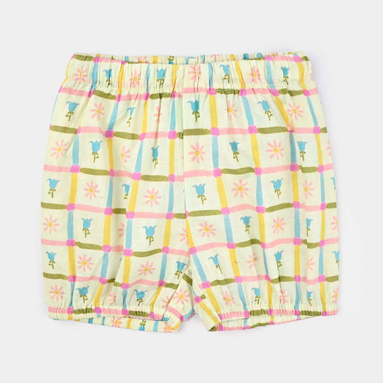 Infant Girls Cotton Poplin Co-ord Set Yellow Square-Multi