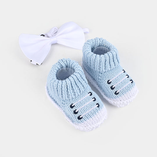 Woolen Baby Socks/Shoes With Headband | 0-6M